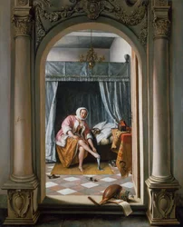 Donna alla toilette