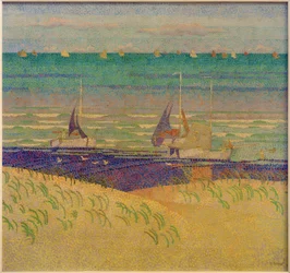 Paesaggio di dune con barche a vela
