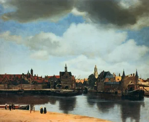 Veduta di Delft, Paesi Bassi, dopo l