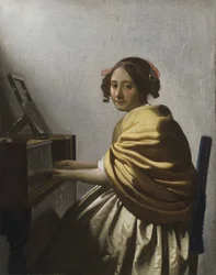 Una giovane donna seduta al virginale, circa 1670