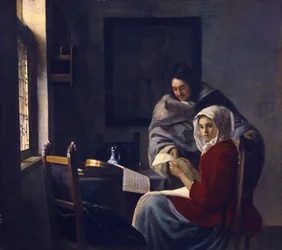 Ragazza interrotta mentre suona, ca. 1660