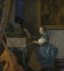 Giovane donna seduta al virginale, circa 1670-72
