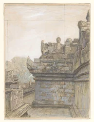 Vista di una delle terrazze del Borobudur