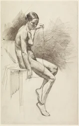 Studio di nudo femminile seduto