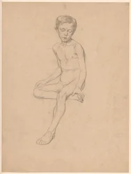 Ragazzo nudo seduto