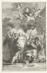 Pagina del titolo allegorica con il ritratto dello scrittore Edward Simson