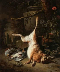 Natura morta con una lepre e altra selvaggina