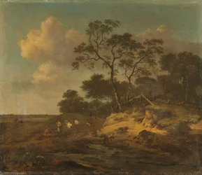 Paesaggio dunale con cacciatori a riposo