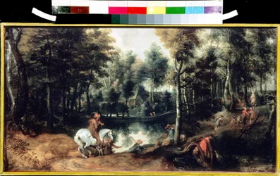 Cavalieri in un bosco