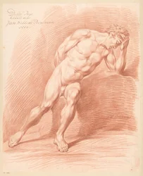 Nudo maschile seduto, visto di fronte (3° premio 1800)