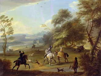 Una festa di falconeria, c.1690