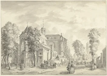 Chiesa di San Pietro a Utrecht con la cattedrale sullo sfondo