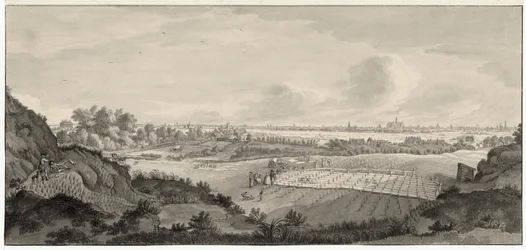 Vista dei campi di sbiancamento di Bloemendaal con Haarlem in lontananza