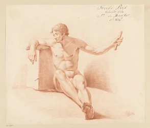 Nudo maschile seduto visto di fronte (2º premio 1814)
