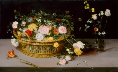 Fiori in un cesto e in un vaso, 1615