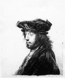 Una testa orientale, incisione di Rembrandt, c.1635