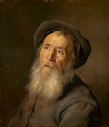 Uomo barbuto con berretto, 1630 circa (olio su tavola)