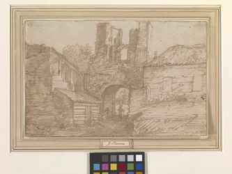 La porta esterna delle rovine del castello di Brederode