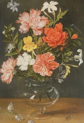 Natura morta di garofani e altri fiori