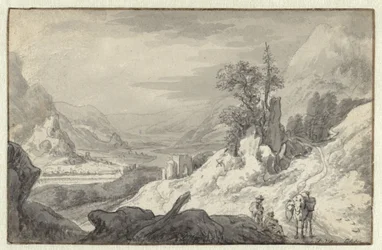 Paesaggio montano con una valle fluviale