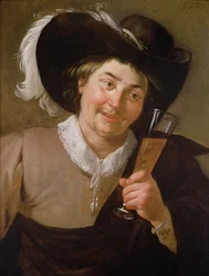 Ritratto di un uomo con un bicchiere di vino