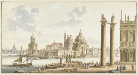 Veduta di Santa Maria della Salute dalla Piazza San Marco a Venezia