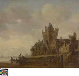 Paesaggio fluviale con castello