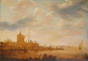 Veduta del fiume con posto di guardia