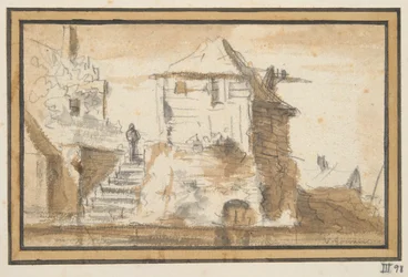 Due edifici con una scala