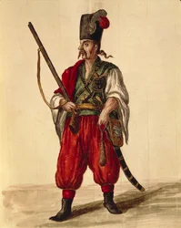 Uniforme di carabiniere, Gli Abiti de Veneziani, da libro illustrato di costumi