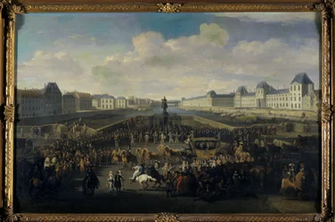 Luigi XIV che si avvicina al Pont Neuf, Parigi