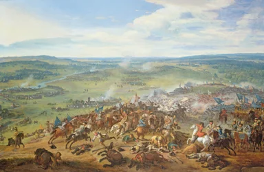 La battaglia di Blenheim, vicino a Hochstadt (Baviera), 1704