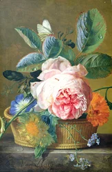 Un cesto con fiori, 1740-45