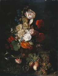 Natura morta: fiori e frutta, c.1700-20