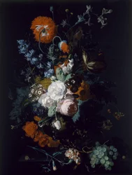 Natura morta di fiori e frutta
