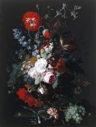 Natura morta di fiori e frutta