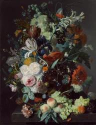 Natura morta con fiori e frutta, c. 1715