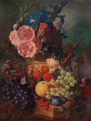 Vaso ornamentale di fiori e frutta, c1798, 1938