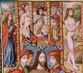 Arazzo fiammingo. Serie Episodi della Vita della Vergine. Le profezie si compiono alla nascita di Cristo