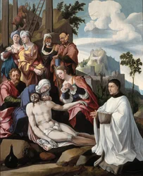 Compianto su Cristo con un donatore