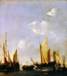 Navi ancorate in un mare calmo