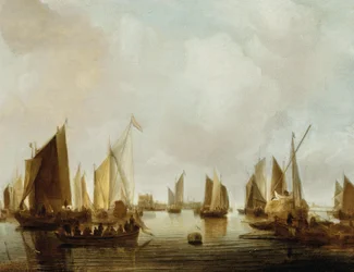 Olandese: Navi in un estuario Un porto di mare