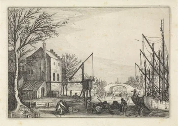 Figure sul ghiaccio vicino a una birreria (Landschappen / Amenissimae aliquot requculae)