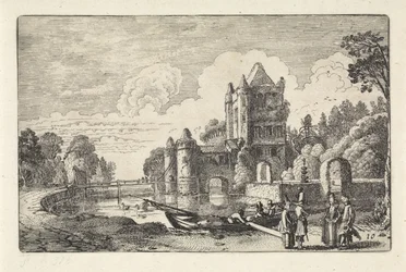 Paesaggio con la Porta di Amsterdam a Haarlem