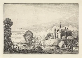 Barca da diporto in un fossato (Landschappen, Amenissimae aliquot requculae)