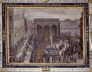 La festa degli omaggi in Piazza della Signoria, Firenze