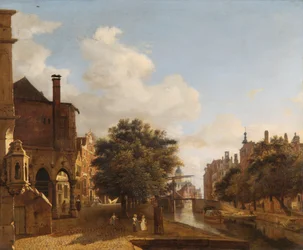 Fantasia architettonica con il vecchio municipio di Amsterdam