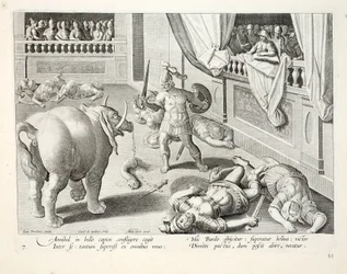 Annibale fa combattere i Romani sconfitti tra loro, illustrazione da 
