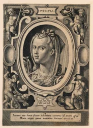 Giustizia (Iustitia), tavola 5 da "Virtutum theologicarum et cardinalium"