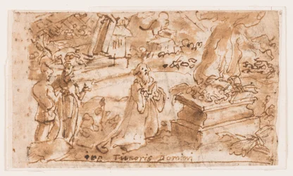 Il sacrificio di Giobbe, progetto preliminare per "Spiritus Timoris Domini" (Il dono del timore del Signore), tavola 7 nella serie di stampe "I sette doni dello Spirito Santo"